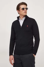 Bavlněný svetr Polo Ralph Lauren černá barva, hřejivý, 710859939