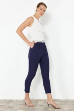 Trendyol Navy Blue Carrot Woven Trousers