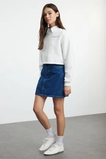 Trendyol Blue High Waist Mini Denim Skirt