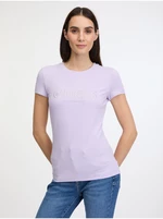 Svetlo fialové dámske tričko Guess Sangallo