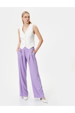 Koton Palazzo Trousers Wide Leg Pocket Detailed Viscose