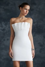 Trendyol Bridal White Collar Detailed Woven Wedding/Wedding Elegant Evening Dress