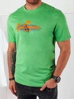 Men's T-shirt with print, green Dstreet