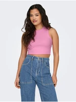 Růžové dámské crop top tílko ONLY Vilma