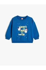 Koton Sweat Snowman Printed Long Sleeve Raised Cotton