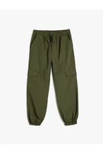 Koton Cargo Jogger Pants with Pockets and Tie Waist