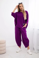 Set Punto Milano winter sweatshirt + trousers dark purple