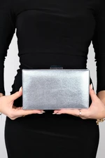 LuviShoes TORONTO Women's Silver Rolled Evening Bag