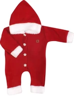 Z&Z Dětský pletený overálek s kapucí Baby Santa, červený vel.  86