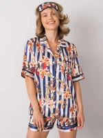 Pyjamas with white and dark blue pattern