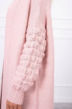 Sweater with bubbles on the sleeve powder pink