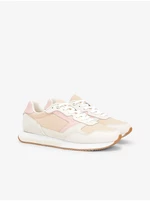 Light pink women's leather sneakers Tommy Hilfiger Essential Runner