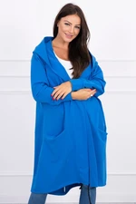 Oversize cape with hood purple-blue