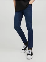 Tmavomodré pánske slim fit džínsy Jack & Jones Glenn