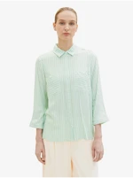 White and Green Ladies Striped Shirt Tom Tailor - Women