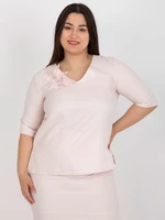 Light pink women's blouse plus size from the set