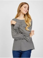 Black and white women's patterned blouse ORSAY
