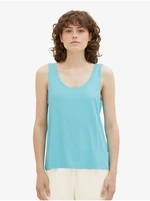 Turquoise women's basic tank top Tom Tailor