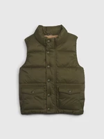 Dark green quilted boys' vest GAP