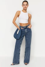 Trendyol Blue High Waist Wide Leg Jeans