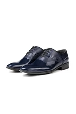 Ducavelli Tuxedo Genuine Leather Men's Classic Shoes Navy Blue