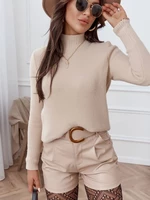 Beige hairy sweater with turtleneck Cocomore