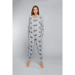 Women's Nala long-sleeved jumpsuit, long trousers - wild melange