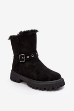 Women's Zipper Fur Ankle Boots - Black Morcos