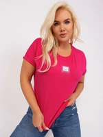 Plus size cotton fuchsia blouse