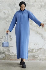 InStyle Ivona Hooded Sweater Dress - Blue