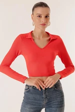 By Saygı Polo Neck Camisole Crop Blouse