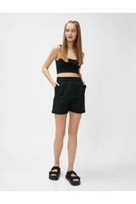 Koton Shorts With Tie Waist Pocket Detailed Relaxed Cut.