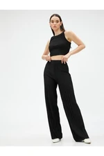 Koton Pleated Trousers High Waist Elastic Waist