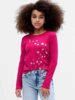 Dark pink girls' T-shirt GAP