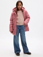 Pink Girls' Winter Quilted Hooded Jacket GAP