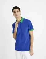 Blue men's polo shirt Celio Decabestan