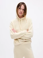 Creamy women's ribbed sweater with hood GAP CashSoft