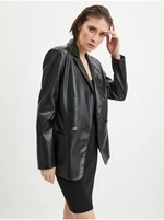 Black Leatherette Jacket Guess New Emelie - Ladies