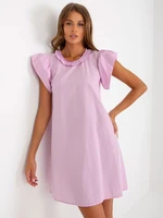 Light purple dress with ruffles on the sleeve