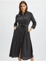 Orsay Black Lady's Polka Dot Shirt Midishdresses - Women