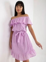 Light purple openwork Spanish dress with frills