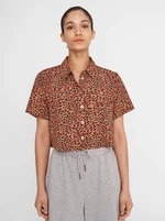 Brown patterned short shirt Noisy May Nika - Women