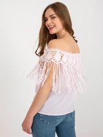 Light pink Spanish blouse with fringe