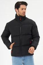 D1fference Men's Black Inner Lined Waterproof And Windproof Inflatable Winter Coat.