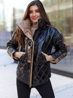 Black quilted jacket decorative tape Cocomore