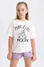 DEFACTO Girl Pink Floyd Licensed Relax Fit Short Sleeve T-Shirt