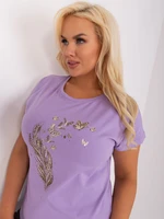 Light purple blouse plus size with application