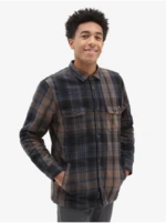 Brown-Black Men's Outerwear Plaid Flannel Shirt VANS Howard - Men