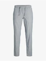 Grey-blue men's brindle trousers with linen Jack & Jones Stac - Men