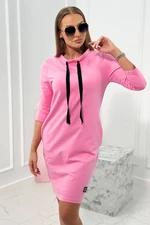 Pink dress with tie at the neck